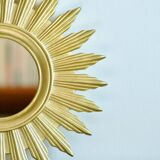 Miroir soleil vintage couleur doré