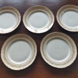 5 "Valence" flat plates from Moulin des Loups