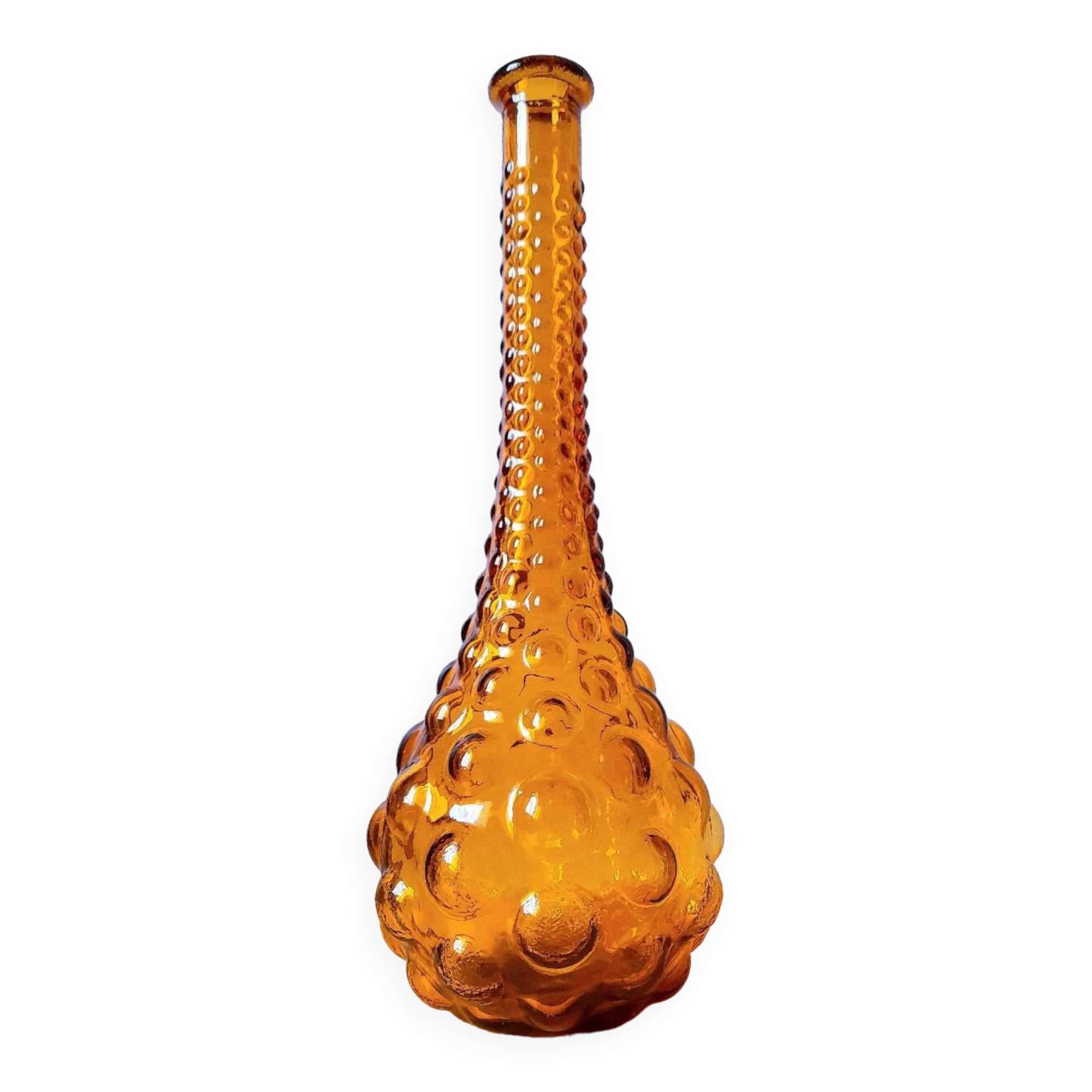 Empoli carafe in amber glass, 1970.
