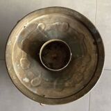 Large bronze candlestick with tripod and winged dog decoration, 19th century.