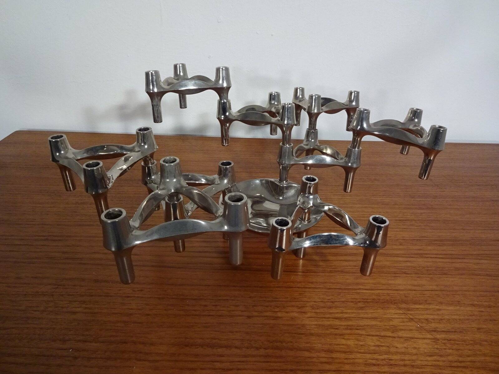 Candleholders by Ceasar Stoffi & Fritz Nagel for BMF, 1960s, Set of 10