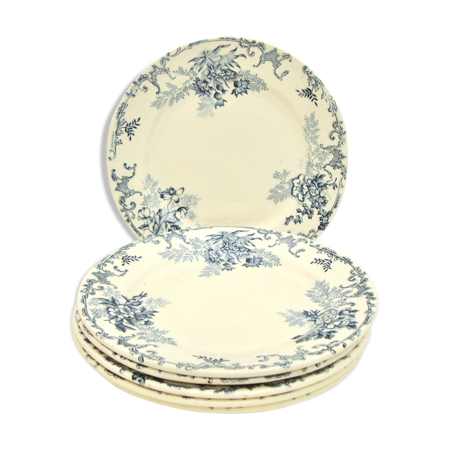 Set of 6 plates of the Art Faïencerie de Choisy-le-Roi