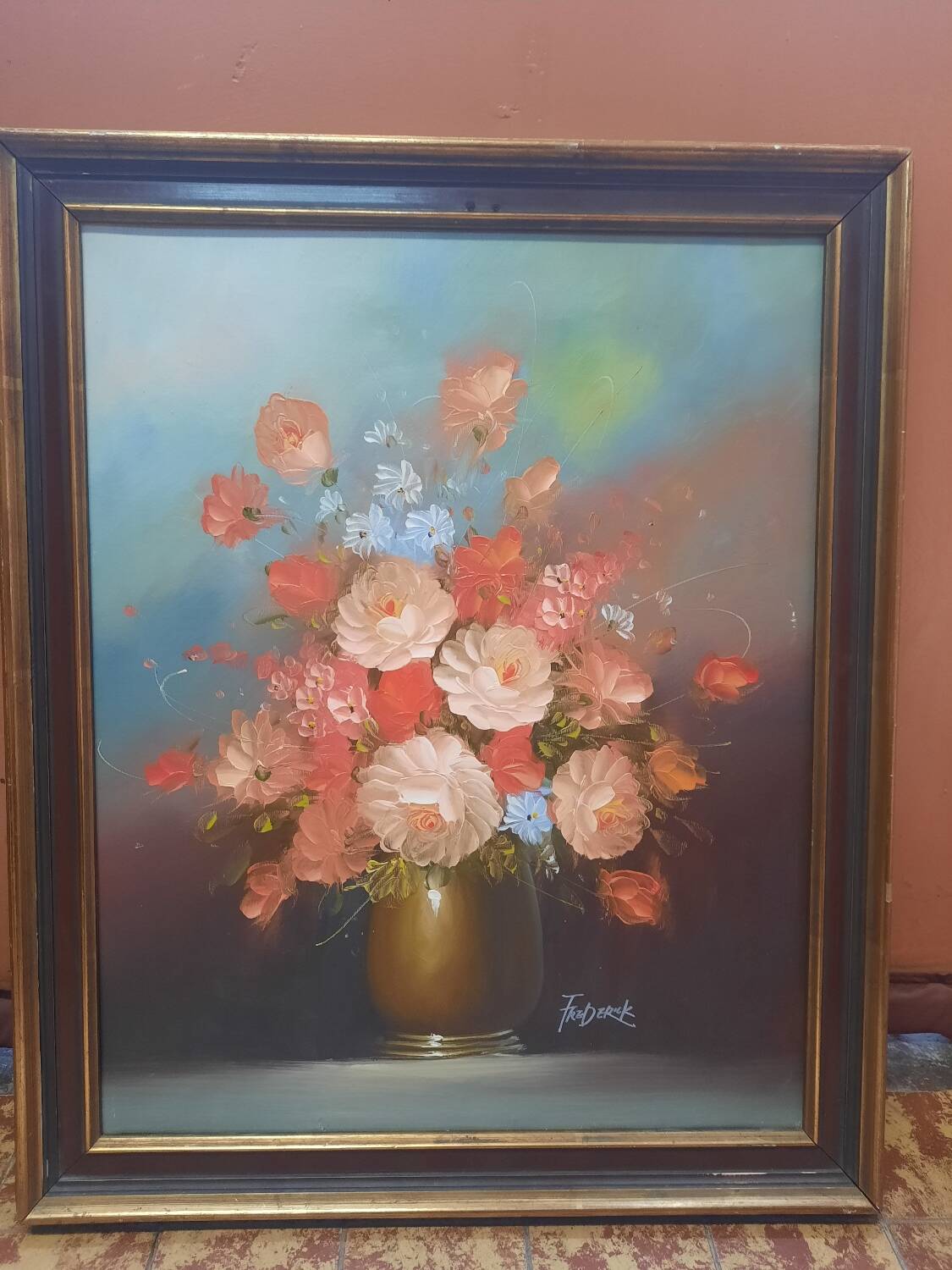 Painting flowers in a vase