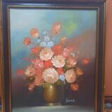 Peinture  fleurs dans un vase