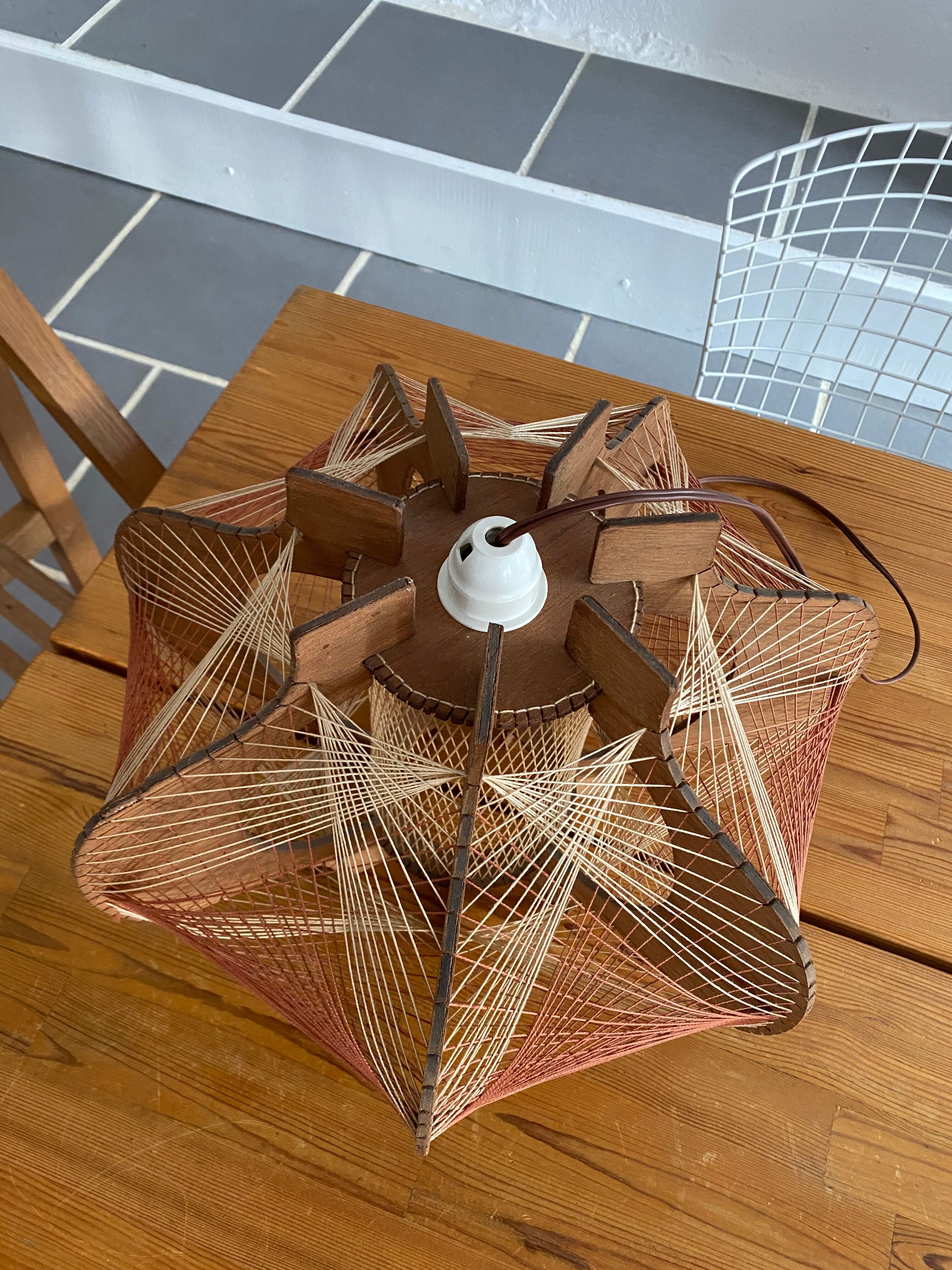 Wooden suspension and vintage wire