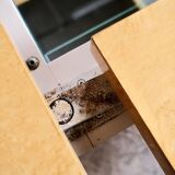 Ash burl bar coffee table, Paul Michel for Roche Bobois, 1980s