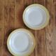 Vintage mismatched yellow and gold soup plates