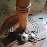 1940s turned wood floor lamp