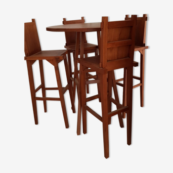 Solid teak table & 4 chairs