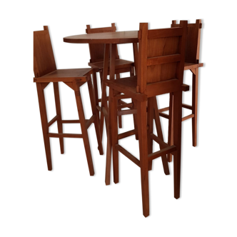 Solid teak table & 4 chairs