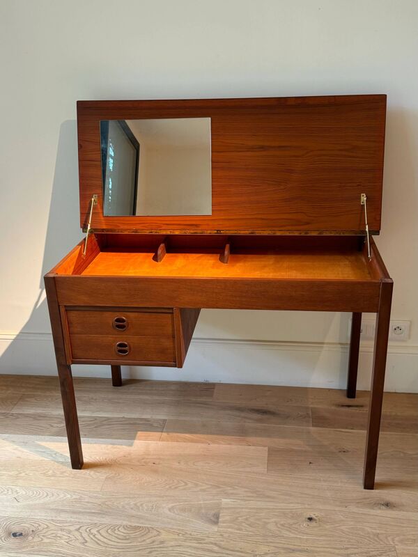 Bureau / coiffeuse scandinave vintage en teck « Arnold »