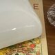 Square wall-mounted ceiling light in white opaline glass, 20 cm, vintage.