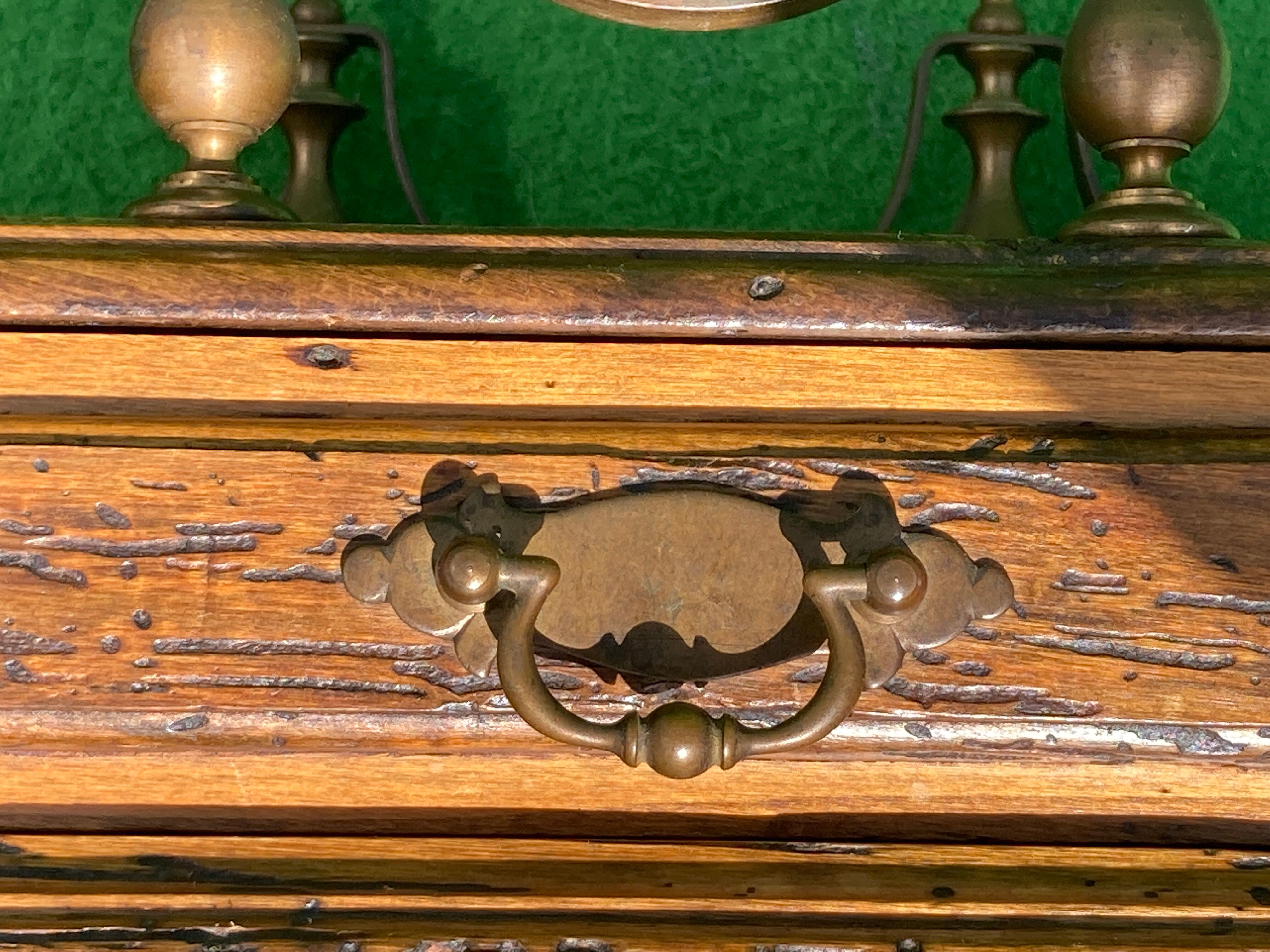 1950s Italian brass and wood wine rack with drawer