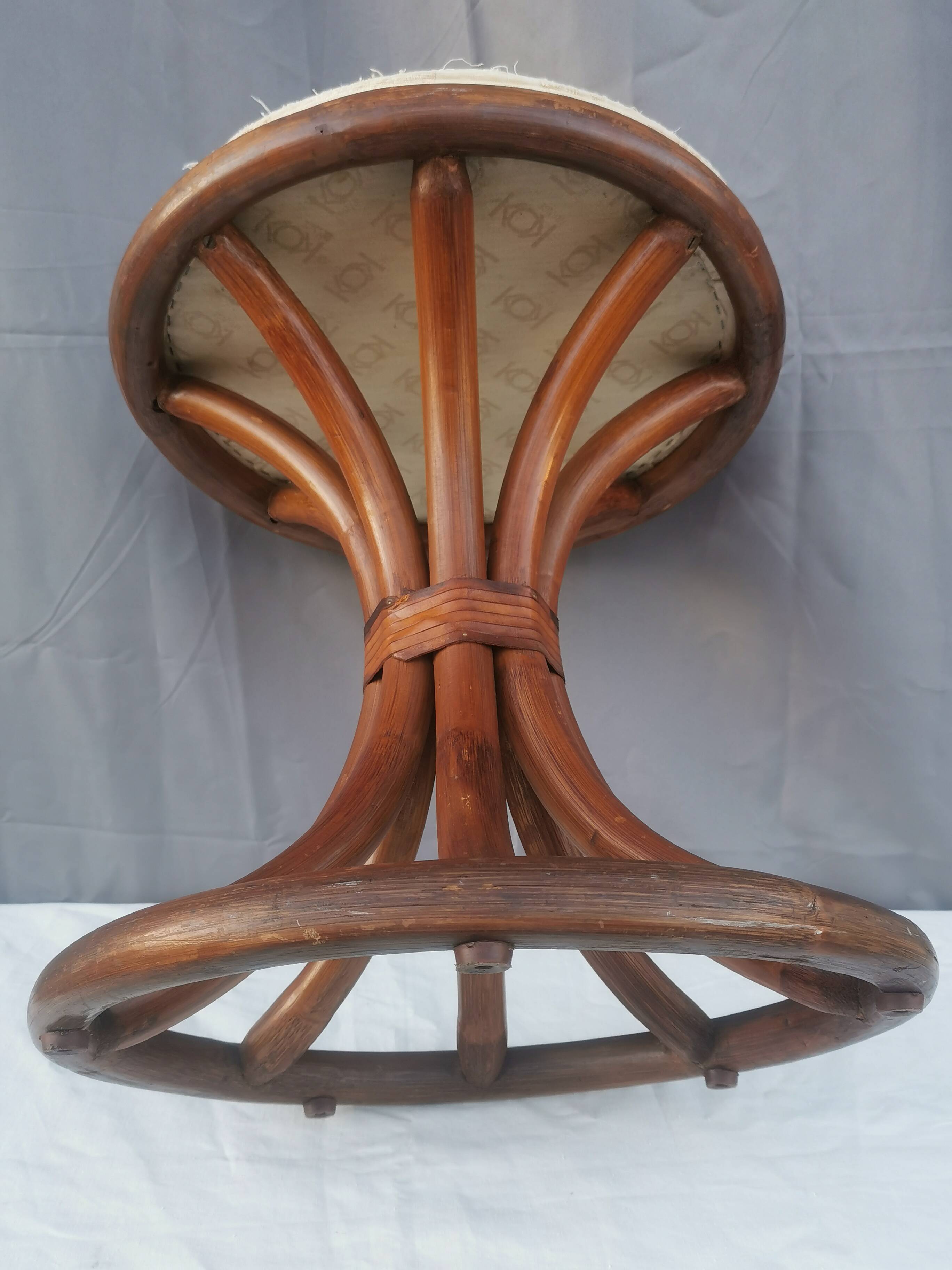 Bamboo and rattan stool “tam tam style”