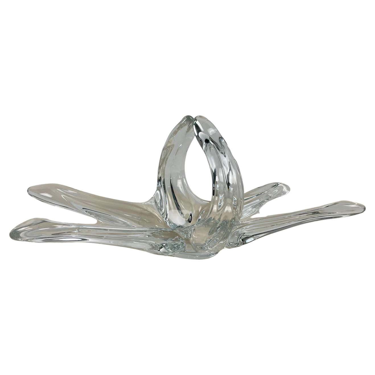 Adorable fruit bowl or centerpiece or flower bowl in translucent crystal - 1960