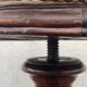 Height-adjustable Napoleon III piano stool, made of wood and yellow velvet