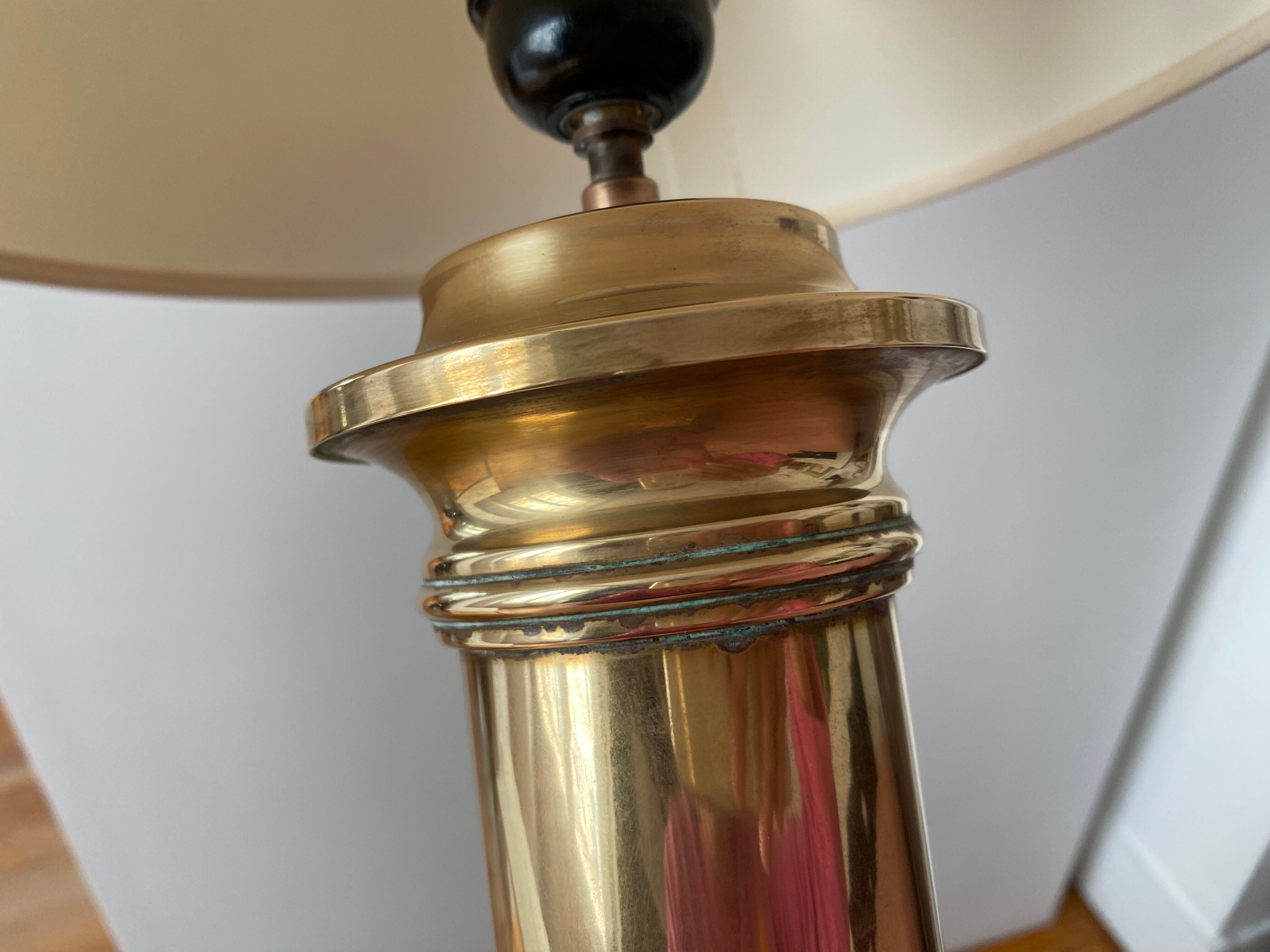 Brass column lamp neoclassical style 60s vintage