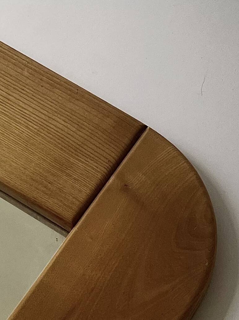 Large oak mirror 78x78, Maison Regain 1978