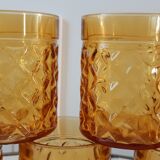 Set of 5 amber whisky glasses 70s