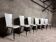 Serie de 6 chaises Baumann modèle Essor en simili cuir blanc