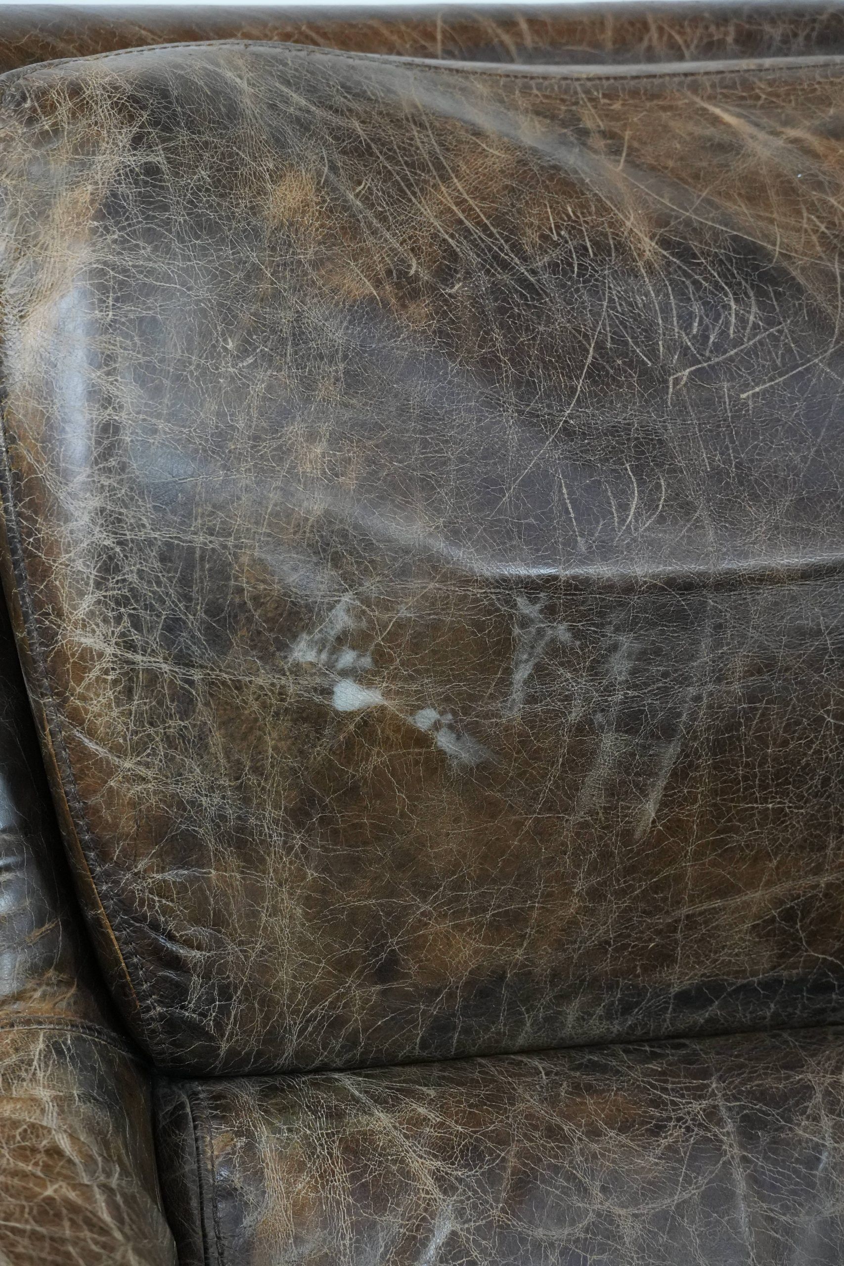 Very comfortable set of two vintage cowhide leather armchairs