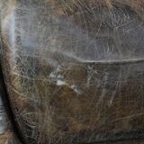 Very comfortable set of two vintage cowhide leather armchairs