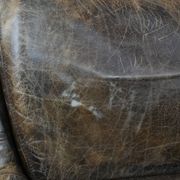 Very comfortable set of two vintage cowhide leather armchairs