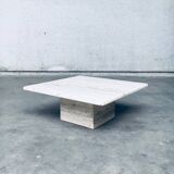 Italian Travertine Square Coffee Table, 1970s