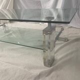 Table de salon verre et plexis
