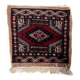 Handmade vintage Uzbek Bukhara mat rug 30cm x 30cm, 1960s