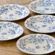 Assiettes plates en terre de fer Sarreguemines "Epine", XIXe