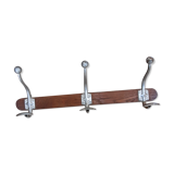 Wooden and aluminum coat rack 3 hooks with old fixaton