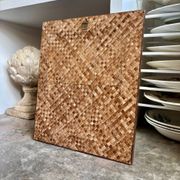 Bevelled mirror in moulded wood 39 x 33 cm