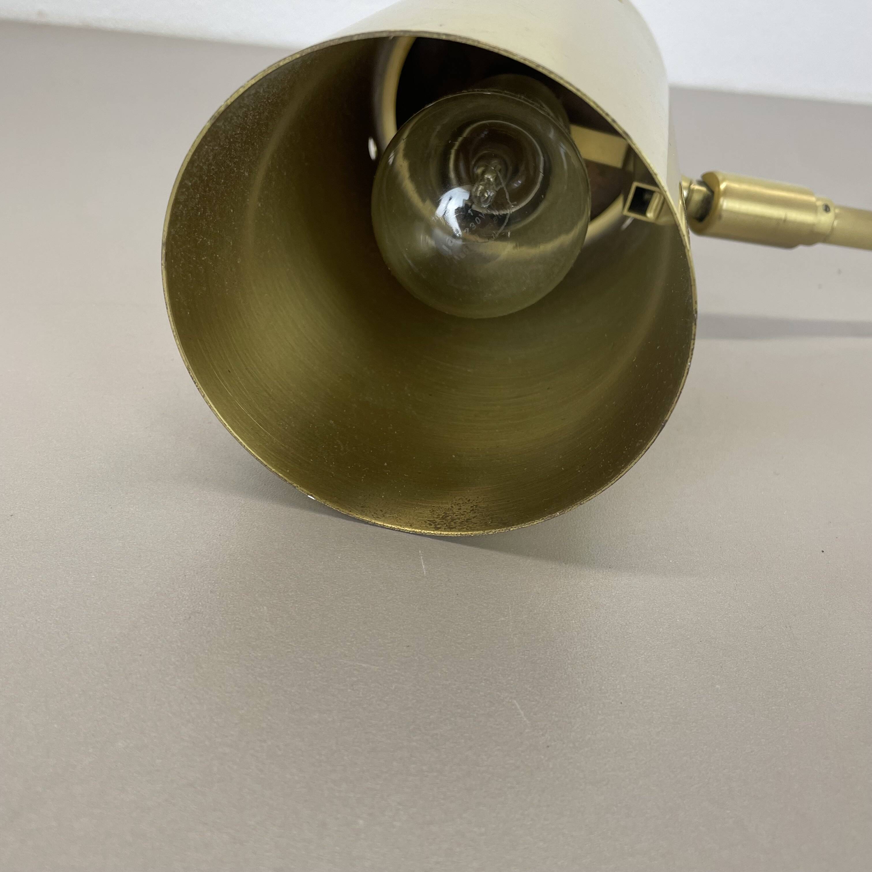 rare adjustable solid Brass Stilnovo Style Theatre spot Wall Light, Italy