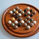 Solitaire game in exotic wood and semi-precious stones
