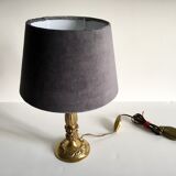 Solid brass and velvet lamp