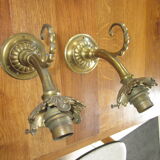 Pair of old bronze sconces