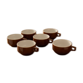 Set of six bistro-style cups by Apilco.