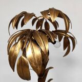 Vintage brass leaf palm tree table lamp Hans Kögl
