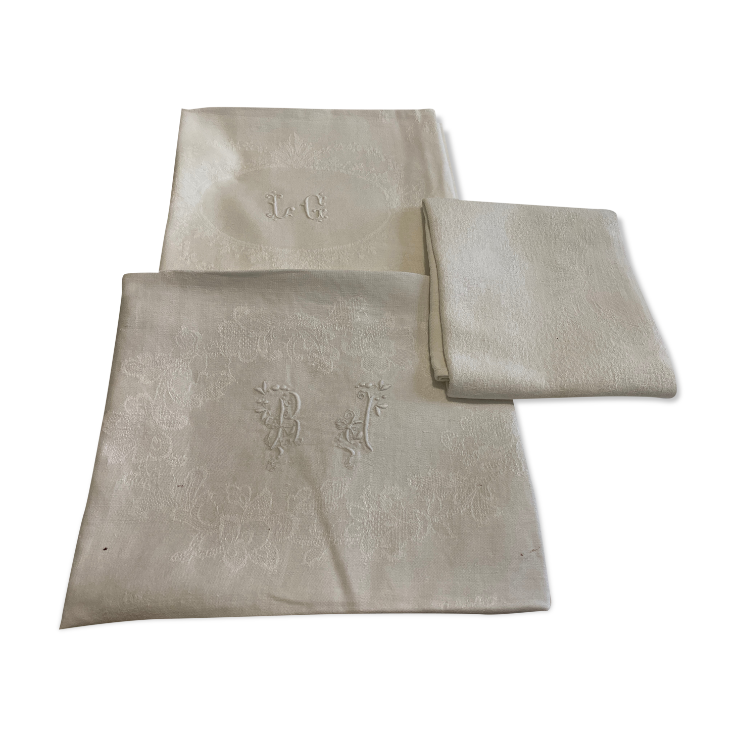 Three Bj LG monogram towels