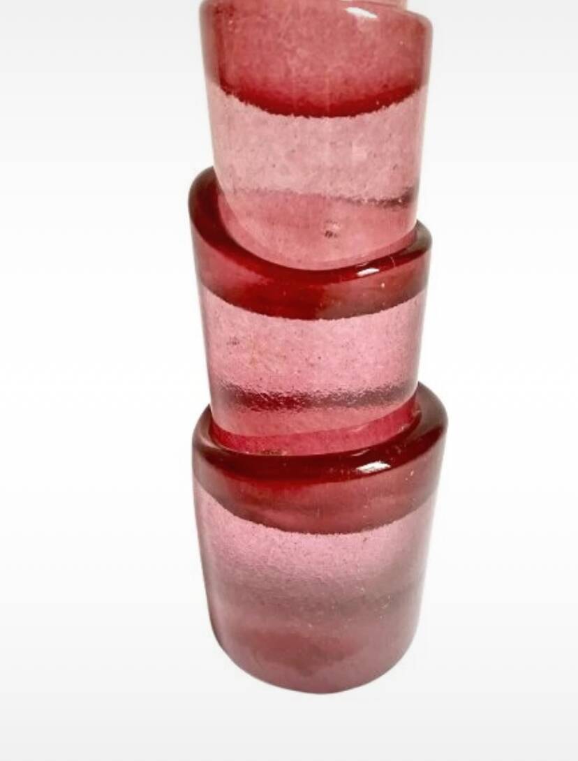 Blown glass candlestick by Bernard Heesen