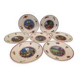 Lunéville 7 assiettes plates La potasse par Hansi
