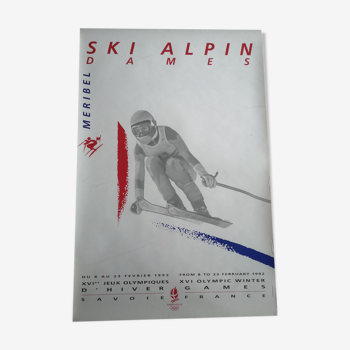 Affiche Jeux Olympiques d'Albertville Ski Alpin Dames