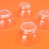 4 Champagne glasses from the 1930s with chiseled grape cluster decoration