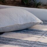 Recycled cotton handmade rug - Grey and white