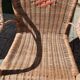 Set of 4 wicker and rattan armchairs