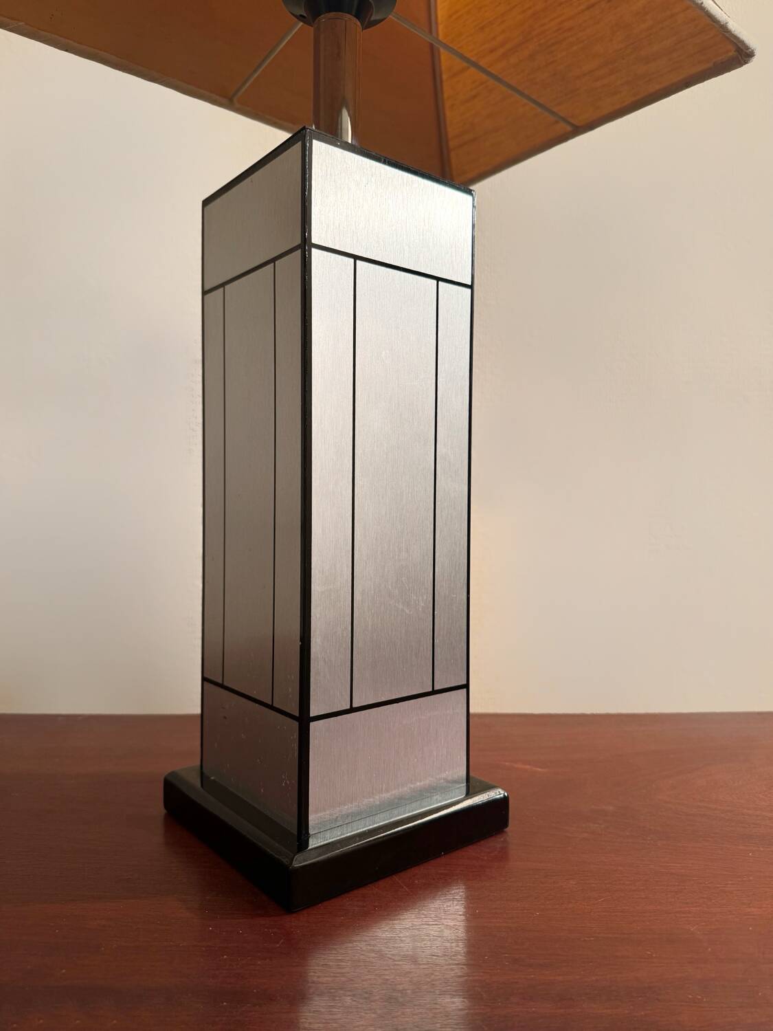 70s brushed aluminum lamp