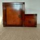 Step ladder side table in cherry wood and brass - Roche Bobois