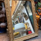 Miroir ancien bois et stuc doré
