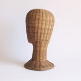 Rattan mannequin head, 1950s.